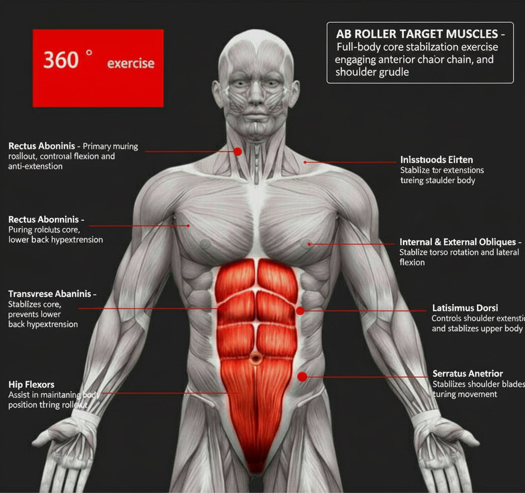 Pro Abs Roller Exercise Wheel Abdominal Core Strength Workout Muscle Cruncher by Ruckoff